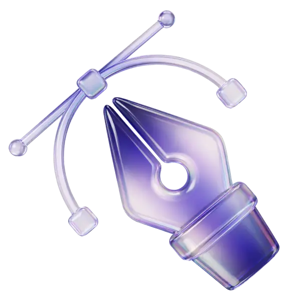 Ilustração 3D de uma caneta vetorial