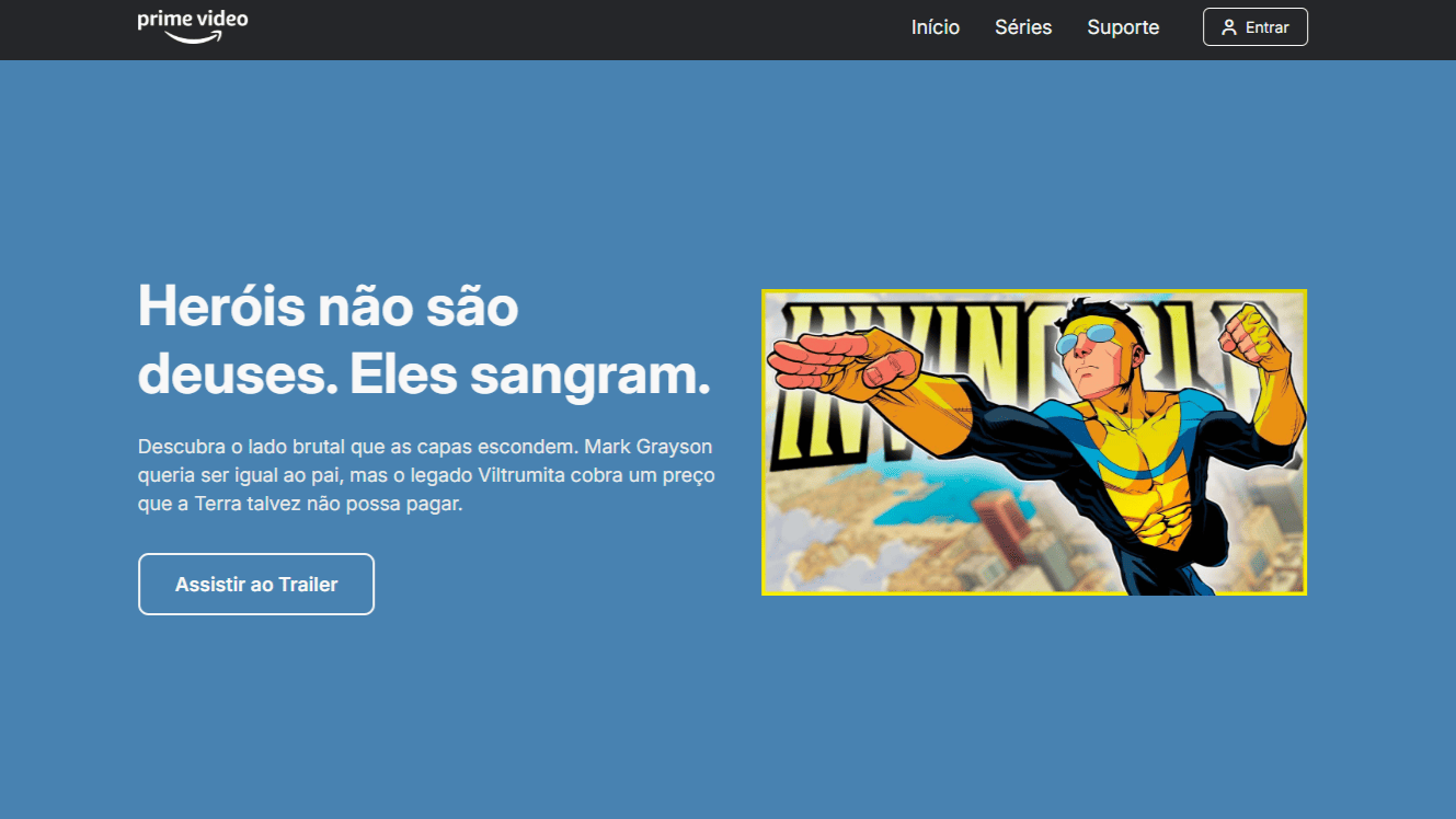 Página inicial do projeto Invencível