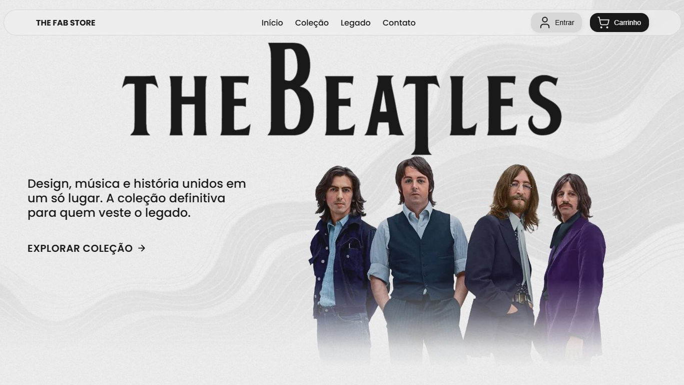 Página inicial do projeto The Fab Store